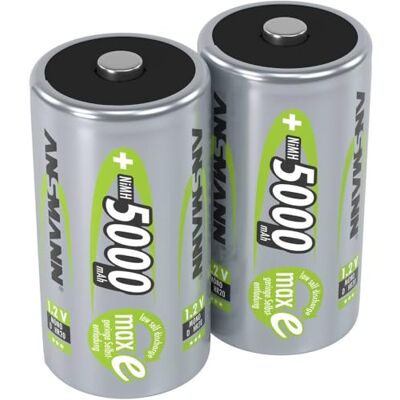 Ansmann Mono D 5000 mAh 1,2 V oplaadbare batterijen (2 stuks) HR20 oplaadbare batterijen met lage zelfontlading ideale batterijen voor radio's, draagbare luidsprekers, speelgoed enz. Ansmann Mono D 5000 mAh 1,2 V oplaadbare batterijen (2 stuks) HR20 oplaadbare batterijen met lage zelfontlading ideale batterijen voor radio's, draagbare luidsprekers, speelgoed enz.