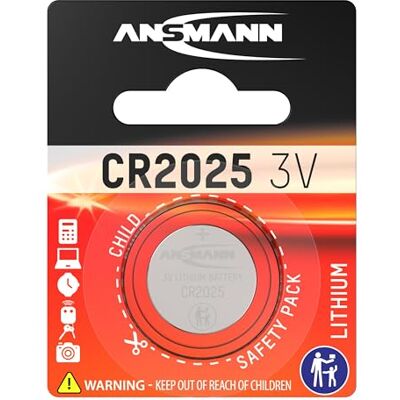 Ansmann CR2025-3V lithium-knoopcel, hoogwaardige kwaliteit, ideaal voor autosleutels, tan-apparaten, rekenmachines, kinderspeelgoed, afstandsbedieningen, horloges enz. Ansmann CR2025-3V lithium-knoopcel, hoogwaardige kwaliteit, ideaal voor autosleutels, tan-apparaten, rekenmachines, kinderspeelgoed, afstandsbedieningen, horloges enz.