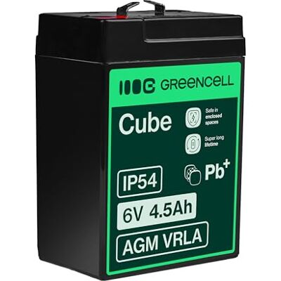 Green Cell GreenCell® oplaadbare AGM-batterij, 6 V, 4,5 Ah, lood-cycli, zonder onderhoud, VRLA, waterdicht, robuust, speelgoed, alarminstallaties, voertuigen voor kinderen Green Cell GreenCell® oplaadbare AGM-batterij, 6 V, 4,5 Ah, lood-cycli, zonder onderhoud, VRLA, waterdicht, robuust, speelgoed, alarminstallaties, voertuigen voor kinderen