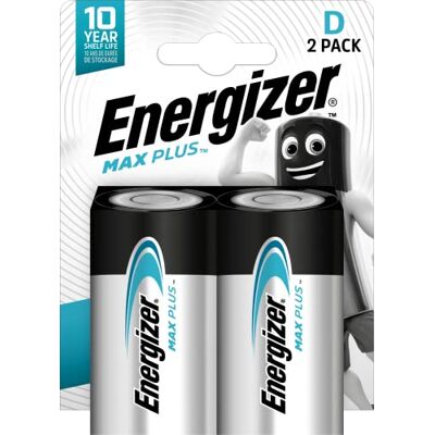 Energizer E301323900 Max Plus Mono (D) 2 stuks chroom Energizer E301323900 Max Plus Mono (D) 2 stuks chroom