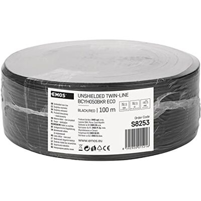 EMOS ungeschirmte zweidr athle geschakeld 2 x 0,50 mm zwart/rood, 100 stuks, s8253 EMOS ungeschirmte zweidr athle geschakeld 2 x 0,50 mm zwart/rood, 100 stuks, s8253