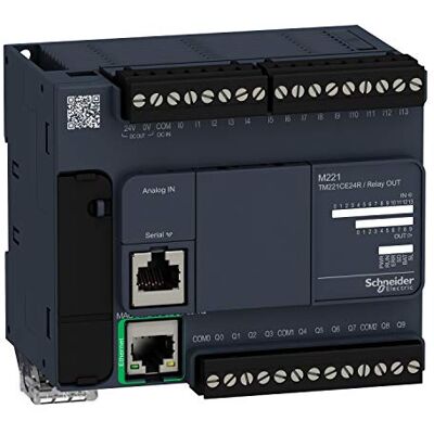 Schneider Electric TM221CE24R M221 24 I/O ethernet relaiscontroller, 90 mm x 70 mm x 110 mm Schneider Electric TM221CE24R M221 24 I/O ethernet relaiscontroller, 90 mm x 70 mm x 110 mm