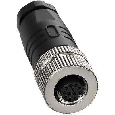 EONVIC Industriële connector M12 12-pins vrouwelijk A luchtvaartcode connector 12 mm ronde stekker 30 V 1 A waterdichte soldeerpluggen voor automatisering sensor/actuator EONVIC Industriële connector M12 12-pins vrouwelijk A luchtvaartcode connector 12 mm ronde stekker 30 V 1 A waterdichte soldeerpluggen voor automatisering sensor/actuator