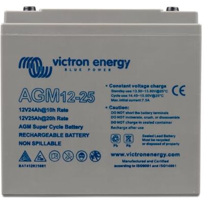 Victron Energy VICTRON_ENERGY NBA-106 12/25 Ah (M5) AGM-Super Cycle, uniseks, volwassenen, meerkleurig, 12 V-25 Ah Victron Energy VICTRON_ENERGY NBA-106 12/25 Ah (M5) AGM-Super Cycle, uniseks, volwassenen, meerkleurig, 12 V-25 Ah