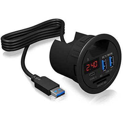 ICY BOX IB-HUB1404 USB-hub, 60 mm, zwart ICY BOX IB-HUB1404 USB-hub, 60 mm, zwart