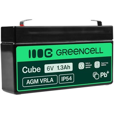 Green Cell ® AGM-accu 6 V 1,3 Ah VRLA loodaccu reservebatterij gelaccu elektrisch speelgoed alarm kindervoertuig quad voor kinderen Green Cell ® AGM-accu 6 V 1,3 Ah VRLA loodaccu reservebatterij gelaccu elektrisch speelgoed alarm kindervoertuig quad voor kinderen