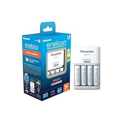 Eneloop Smart-oplader voor 1 tot 4 AA/AAA Ni-MH-batterijen, inclusief 4 AA/Mignon batterijen met verhoogde capaciteit en 7 veiligheidsfuncties Eneloop Smart-oplader voor 1 tot 4 AA/AAA Ni-MH-batterijen, inclusief 4 AA/Mignon batterijen met verhoogde capaciteit en 7 veiligheidsfuncties