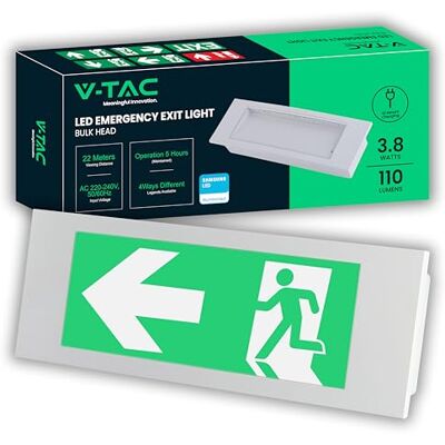 V-TAC 3,8 W led-noodverlichting inbouw-led-wandmontage voor veiligheid en noodgevallen met 25.000 mAh batterij eenvoudige wandmontage IP20 nooduitgangslicht V-TAC 3,8 W led-noodverlichting inbouw-led-wandmontage voor veiligheid en noodgevallen met 25.000 mAh batterij eenvoudige wandmontage IP20 nooduitgangslicht
