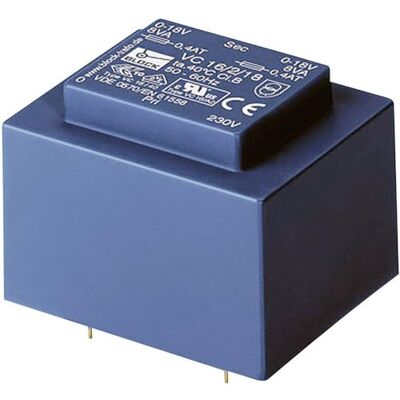 Block VC 5.0/2/9 PCB transformator 1x 230V 2x9V/AC 5VA 277mA Block VC 5.0/2/9 PCB transformator 1x 230V 2x9V/AC 5VA 277mA