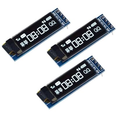 GERUI 3 stks set 0.91 "OLED LCD display module scherm Mini module IIC 128 × 32 LCD display apparaat compatibel met arduino en andere microcontrollers, 3.3v-5v GERUI 3 stks set 0.91 "OLED LCD display module scherm Mini module IIC 128 × 32 LCD display apparaat compatibel met arduino en andere microcontrollers, 3.3v-5v