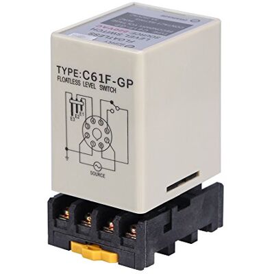 Akozon Vloeibare niveauschakelaar zonder vlotter, waterniveauregelaar, regelrelais met basis C61F-GP AC220 V 50/60 Hz Akozon Vloeibare niveauschakelaar zonder vlotter, waterniveauregelaar, regelrelais met basis C61F-GP AC220 V 50/60 Hz