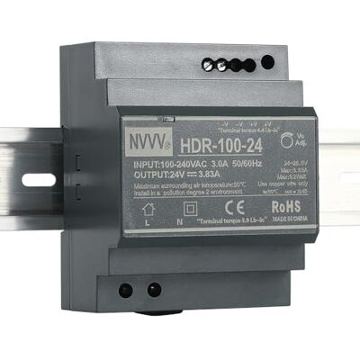 JUNLIN HDR-100-24 AC-DC Ultradunne DIN-rail voeding 24V 3,83A 92W JUNLIN HDR-100-24 AC-DC Ultradunne DIN-rail voeding 24V 3,83A 92W