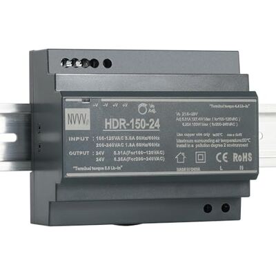 JUNLIN HDR-150-24 DIN-rail voeding 150W 24V 6,25A DIN-rail JUNLIN HDR-150-24 DIN-rail voeding 150W 24V 6,25A DIN-rail