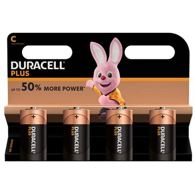 Duracell Plus LR14 / MN1400, 4 stuks type C batterijen Duracell Plus LR14 / MN1400, 4 stuks type C batterijen