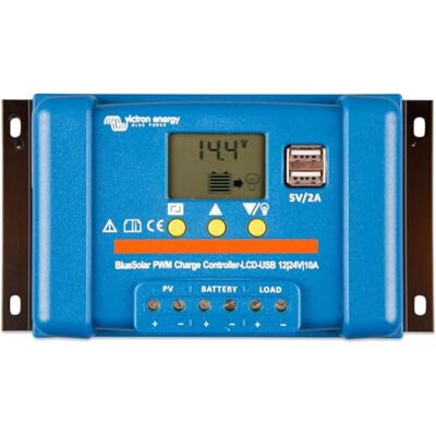Victron Energy BlueSolar PWM-LCD&USB laadregelaar 10 ampère, 12/24 volt Victron Energy BlueSolar PWM-LCD&USB laadregelaar 10 ampère, 12/24 volt