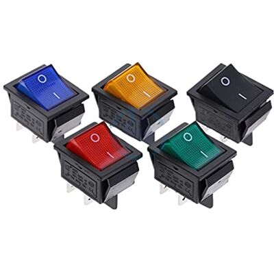 EAMOM AAN UIT 4-pins vergrendeling tuimelschakelaar DPST met licht 1 6A 250VAC 20A 125VAC KCD2 (kleur: groen) EAMOM AAN UIT 4-pins vergrendeling tuimelschakelaar DPST met licht 1 6A 250VAC 20A 125VAC KCD2 (kleur: groen)