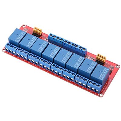 Oumefar 5 V / 12 V / 24 V mini relais optokoppeling 8-kanaals led-indicator voor elektrische Arduino (5V) Oumefar 5 V / 12 V / 24 V mini relais optokoppeling 8-kanaals led-indicator voor elektrische Arduino (5V)
