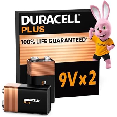 Duracell Plus batterijen 9 V (2 stuks) – alkaline – 100% levensduur – ideaal voor dagelijkse apparaten – verpakking 0% kunststof – houdbaarheid 5 jaar – 6LR61 MN1604 Duracell Plus batterijen 9 V (2 stuks) – alkaline – 100% levensduur – ideaal voor dagelijkse apparaten – verpakking 0% kunststof – houdbaarheid 5 jaar – 6LR61 MN1604