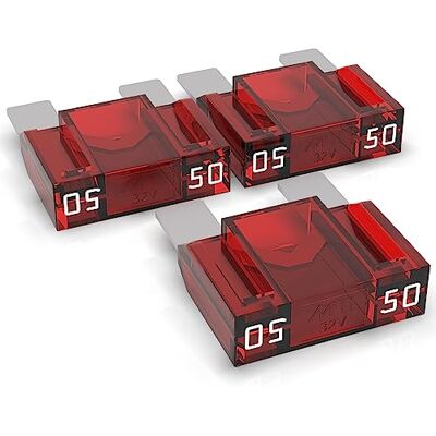 AUPROTEC Maxi platte steekzekering, 20 A 80 A, steekzekering, smeltbeveiliging, selectie: 50 A ampère, rood, 3 stuks AUPROTEC Maxi platte steekzekering, 20 A 80 A, steekzekering, smeltbeveiliging, selectie: 50 A ampère, rood, 3 stuks