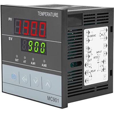 YWBL-WH Digitale temperatuurregelaar PID1300 °C 85 ~ 265 V K-sensor type PT100 universele ingang relais/SSR-uitgang, thermostaat YWBL-WH Digitale temperatuurregelaar PID1300 °C 85 ~ 265 V K-sensor type PT100 universele ingang relais/SSR-uitgang, thermostaat