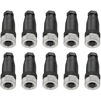 ZBLZGP 10 stuks M12 waterdichte sensorconnectoren, elektrische stekker (recht vrouwelijk, 8-pins) ZBLZGP 10 stuks M12 waterdichte sensorconnectoren, elektrische stekker (recht vrouwelijk, 8-pins)