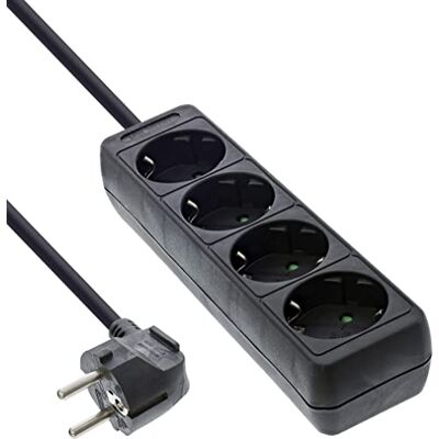 InLine ® Stekkerdoos 4 geaarde stopcontacten 3 m zwart InLine ® Stekkerdoos 4 geaarde stopcontacten 3 m zwart