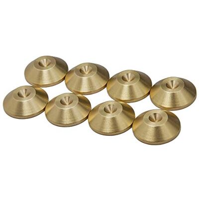 PrecisionGeek Precision Geek HiFi-luidsprekerkussens van messing, 20 mm diameter, kegelvormig, messing, 8 stuks PrecisionGeek Precision Geek HiFi-luidsprekerkussens van messing, 20 mm diameter, kegelvormig, messing, 8 stuks