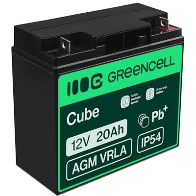 Green Cell AGM 12 V 20 Ah VRLA loodaccu voor speelgoed en grasmaaiers Voor kisten en weegschalen, brandalarm- en beveiligingssystemen, bewakingscamera's en telecommunicatiesystemen Green Cell AGM 12 V 20 Ah VRLA loodaccu voor speelgoed en grasmaaiers Voor kisten en weegschalen, brandalarm- en beveiligingssystemen, bewakingscamera's en telecommunicatiesystemen