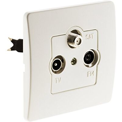 Zenitech Venus TV-stopcontact Ø 9,52 + SAT + FM wit Zenitech Venus TV-stopcontact Ø 9,52 + SAT + FM wit