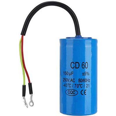 Walfront Startcondensator, CD60 motorcondensator HVAC-condensator 250 V AC (150 uF) Walfront Startcondensator, CD60 motorcondensator HVAC-condensator 250 V AC (150 uF)