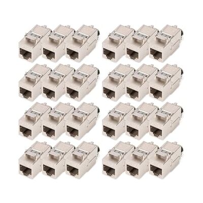 Digitus Keystone Cat 8.1-24 stuks RJ45 afgeschermde Cat8 netwerkcontactdoos 2000 MHz 25GBase-T & 40GBase-T 25 Gbit/s & 40 Gbit/s AWG 26/7 tot AWG 22/1 montage zonder gereedschap Digitus Keystone Cat 8.1-24 stuks RJ45 afgeschermde Cat8 netwerkcontactdoos 2000 MHz 25GBase-T & 40GBase-T 25 Gbit/s & 40 Gbit/s AWG 26/7 tot AWG 22/1 montage zonder gereedschap