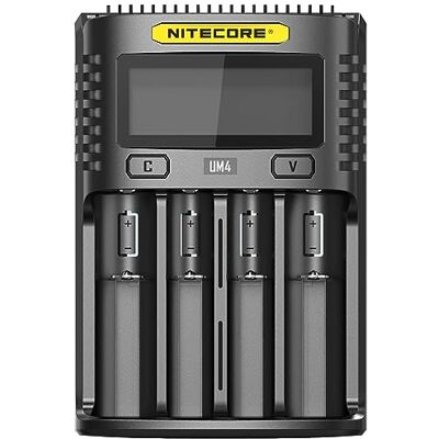 Nitecore UM4 Universele 4-poorts USB Smart Charger voor Li-Ion/Ni-MH/Ni-Cd/IMR 26650 22650 21700 20700 18650 18490 18350 17670 17500 17335 16340 RCR122 3 1455. 000 10440 AA AAA AAAA Nitecore UM4 Universele 4-poorts USB Smart Charger voor Li-Ion/Ni-MH/Ni-Cd/IMR 26650 22650 21700 20700 18650 18490 18350 17670 17500 17335 16340 RCR122 3 1455. 000 10440 AA AAA AAAA