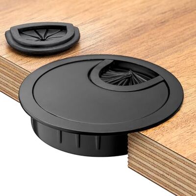 Bruce. ® Kabeldoorvoer voor bureau, metaal, diameter 60 mm, bureaukabeldoorvoer met 2 kabelingangsopties, kabelorganizer voor werkblad, tafel, computerbureau (1 stuk, zwart) Bruce. ® Kabeldoorvoer voor bureau, metaal, diameter 60 mm, bureaukabeldoorvoer met 2 kabelingangsopties, kabelorganizer voor werkblad, tafel, computerbureau (1 stuk, zwart)