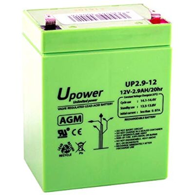 Master U-Power U-Power verzegelde AGM oplaadbare loodaccu 12 V 2,9 Ah algemeen gebruik als alarmen, UPS/SAI, veiligheid, speelgoed enz. Faston F1 terminal 4,8 mm Master U-Power U-Power verzegelde AGM oplaadbare loodaccu 12 V 2,9 Ah algemeen gebruik als alarmen, UPS/SAI, veiligheid, speelgoed enz. Faston F1 terminal 4,8 mm