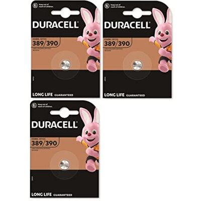 Duracell 389/390, SR1130, horlogebatterij, 3 batterijen Duracell 389/390, SR1130, horlogebatterij, 3 batterijen