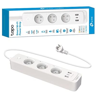 Tapo Wifi-stekkerdoos, 3 onafhankelijke stopcontacten en 3 USB-poorten snel opladen (1 type C + 2 type A), 10 A type F, compatibel met HomeKit, Alexa en Google Home, aquariumbediening, P300(FR) Tapo Wifi-stekkerdoos, 3 onafhankelijke stopcontacten en 3 USB-poorten snel opladen (1 type C + 2 type A), 10 A type F, compatibel met HomeKit, Alexa en Google Home, aquariumbediening, P300(FR)