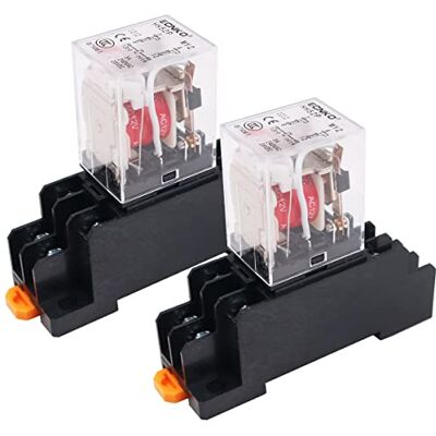 WANGCL Elektromagnetisch relais AC 12V 8-polig DPDT 2NO 2NC met basis en led-indicator WANGCL Elektromagnetisch relais AC 12V 8-polig DPDT 2NO 2NC met basis en led-indicator