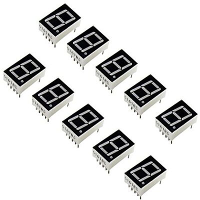 Oiyagai 10 stuks led-display 7 segmenten 0,56 inch rode digitale buis 1 cijfer, 10 gemeenschappelijke anode pinnen, compatibel met Arduino, elektronische doe-het-zelfprojecten en microcontrollers Oiyagai 10 stuks led-display 7 segmenten 0,56 inch rode digitale buis 1 cijfer, 10 gemeenschappelijke anode pinnen, compatibel met Arduino, elektronische doe-het-zelfprojecten en microcontrollers