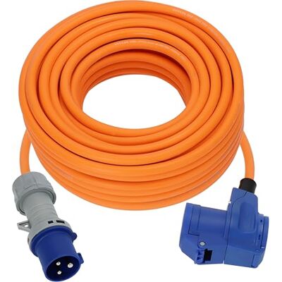 Brennenstuhl Campingverlengkabel met CEE-stekker en hoekkoppeling met stekkerdoos met led-spanningsindicator (25 m, 230 V/16 A, voor buiten, made in Germany) Brennenstuhl Campingverlengkabel met CEE-stekker en hoekkoppeling met stekkerdoos met led-spanningsindicator (25 m, 230 V/16 A, voor buiten, made in Germany)