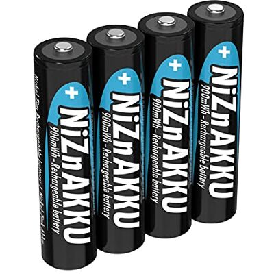 Ansmann 4 x nikkel-zinkbatterijen AAA 1,6 V 550 mAh (900 mWh) Micro NiZn/Ni-Zn AAA vervanging voor 1,5 V wegwerpbatterijen zwart, blauw Ansmann 4 x nikkel-zinkbatterijen AAA 1,6 V 550 mAh (900 mWh) Micro NiZn/Ni-Zn AAA vervanging voor 1,5 V wegwerpbatterijen zwart, blauw