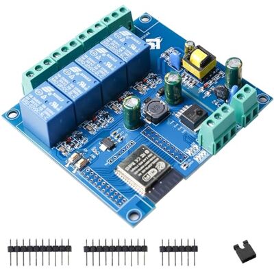 Leikurvo ESP 4-kanaals relaismodule met ESP-32 WiFi Bluetooth, DC5-30 V/AC220V, ontwikkelingskaart voor DIY Smart Home en IoT-projecten, eenvoudige programmering met Arduino IDE Leikurvo ESP 4-kanaals relaismodule met ESP-32 WiFi Bluetooth, DC5-30 V/AC220V, ontwikkelingskaart voor DIY Smart Home en IoT-projecten, eenvoudige programmering met Arduino IDE