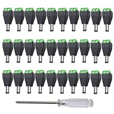 Aiqeer 30 stuks 2,1 x 5,5 mm 12 V/24 V DC voeding mannelijke stekker Naadloze Schroef Terminal DC Voeding Connector Mannelijke Stekker, voor CCTV Camera DVR/NVR LED Verlichting Aiqeer 30 stuks 2,1 x 5,5 mm 12 V/24 V DC voeding mannelijke stekker Naadloze Schroef Terminal DC Voeding Connector Mannelijke Stekker, voor CCTV Camera DVR/NVR LED Verlichting