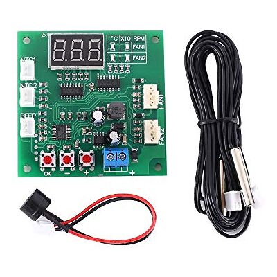 DONGKER Drivermodule, DC 12 V, 24 V, 48 V, 2 kanalen, PWM, 4 draden, ventilator, temperatuurregelaar, gouverneur, displaymodule voor pc, ventilator/alarm DONGKER Drivermodule, DC 12 V, 24 V, 48 V, 2 kanalen, PWM, 4 draden, ventilator, temperatuurregelaar, gouverneur, displaymodule voor pc, ventilator/alarm