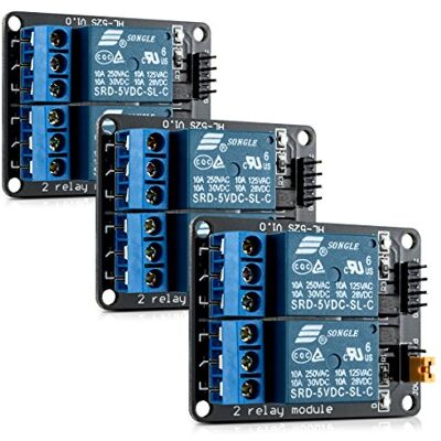 kwmobile 3 x 2-kanaals relaismodule 5V moduleset kaart met optokoppeling voor Arduino Raspberry Pi compatibele microcontroller kwmobile 3 x 2-kanaals relaismodule 5V moduleset kaart met optokoppeling voor Arduino Raspberry Pi compatibele microcontroller