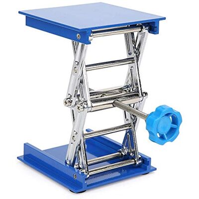Walfront 100 x 100 mm laboratorium hefplatform, laboratoriumtafel van aluminium, heftafels, blauw Walfront 100 x 100 mm laboratorium hefplatform, laboratoriumtafel van aluminium, heftafels, blauw