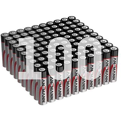 Ansmann 100 stuks AAA-batterijen, micro-alkalinebatterijen, ideaal voor lichtsnoer, led-zaklamp, speelgoed, afstandsbediening, weerstation, radio, nachtlampje, klok, micro AAA Ansmann 100 stuks AAA-batterijen, micro-alkalinebatterijen, ideaal voor lichtsnoer, led-zaklamp, speelgoed, afstandsbediening, weerstation, radio, nachtlampje, klok, micro AAA