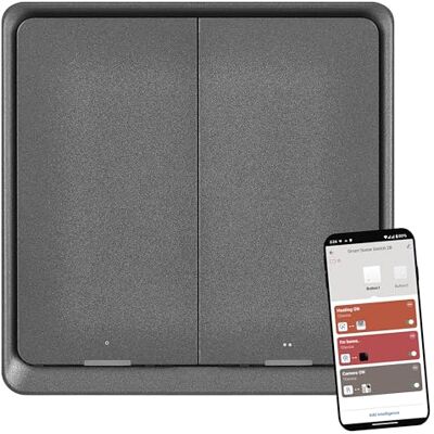 EMOS GoSmart podiumschakelaar met led-display, Zigbee draadloze schakelaar voor podiumbediening, dubbele knop voor scènewisseling, draadloze podiumcontroller, kleur EMOS GoSmart podiumschakelaar met led-display, Zigbee draadloze schakelaar voor podiumbediening, dubbele knop voor scènewisseling, draadloze podiumcontroller, kleur