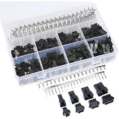 GTIWUNG 560 stuks 2,5 mm JST SM 2 3 4 5-pins mannelijke en vrouwelijke stekkerconnector assortiment kit, 2/3/4/5-polig zwart kunststof mannelijk vrouwelijk JST-SM Housing krimp terminal connector GTIWUNG 560 stuks 2,5 mm JST SM 2 3 4 5-pins mannelijke en vrouwelijke stekkerconnector assortiment kit, 2/3/4/5-polig zwart kunststof mannelijk vrouwelijk JST-SM Housing krimp terminal connector