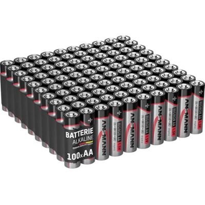 Ansmann AA alkaline batterijen, 100 stuks, ideaal voor lichtsnoer, led-zaklamp, speelgoed, afstandsbediening, weerstation, radio, nachtlampje, Mignon AA-klok Ansmann AA alkaline batterijen, 100 stuks, ideaal voor lichtsnoer, led-zaklamp, speelgoed, afstandsbediening, weerstation, radio, nachtlampje, Mignon AA-klok