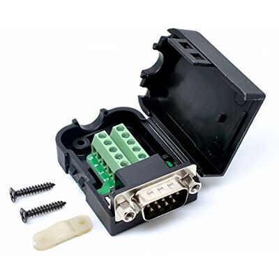 Oiyagai DB9 RS232 D-SUB adapter mannelijke seriële poort 9-polig DB9 COB breakout terminal connector signaalmodule met behuizing (mannelijk met moer) Oiyagai DB9 RS232 D-SUB adapter mannelijke seriële poort 9-polig DB9 COB breakout terminal connector signaalmodule met behuizing (mannelijk met moer)